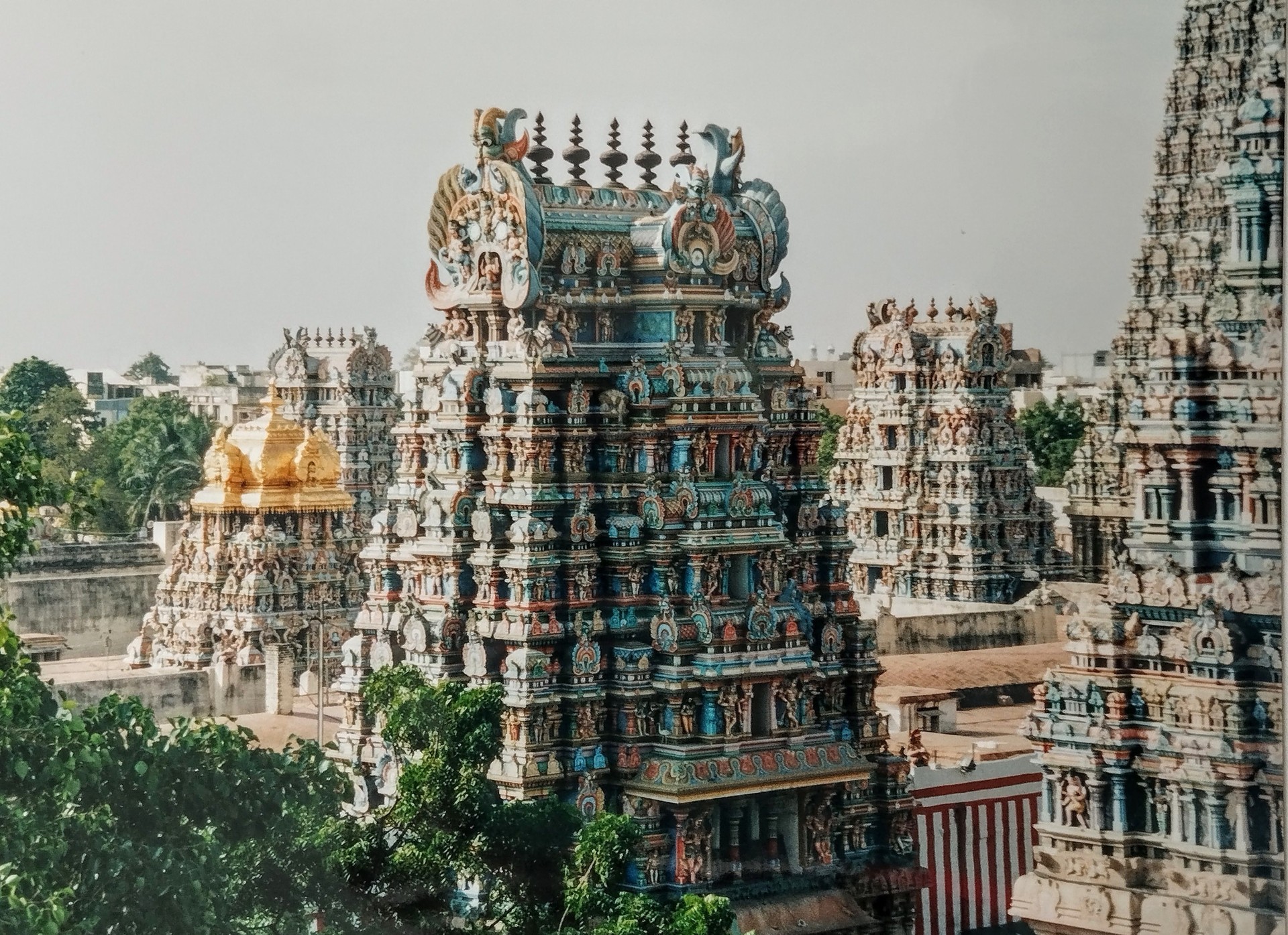 An overview photo of the Meenakshi Temple complex