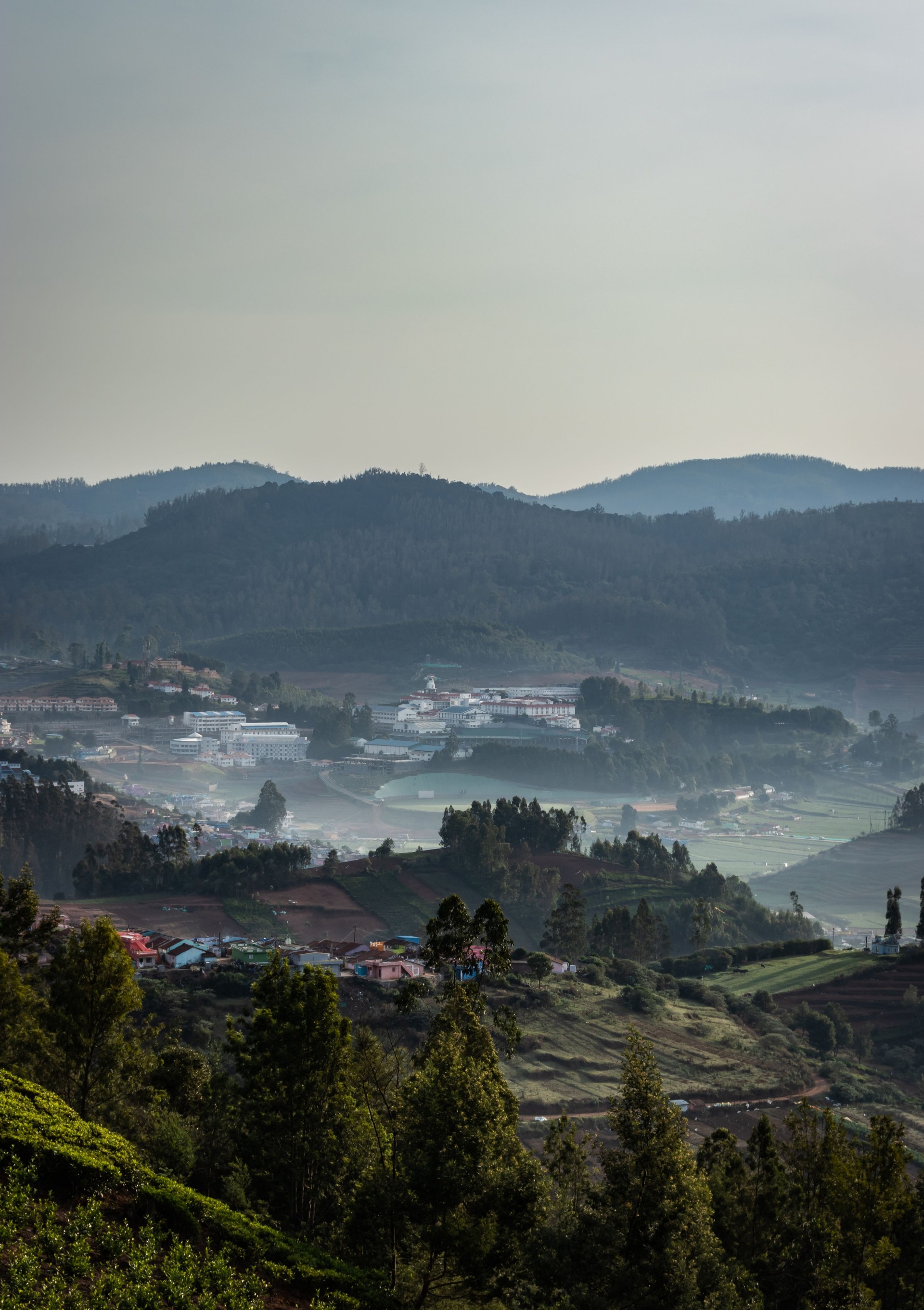city view ooty from a hill top in early morning or dawn
