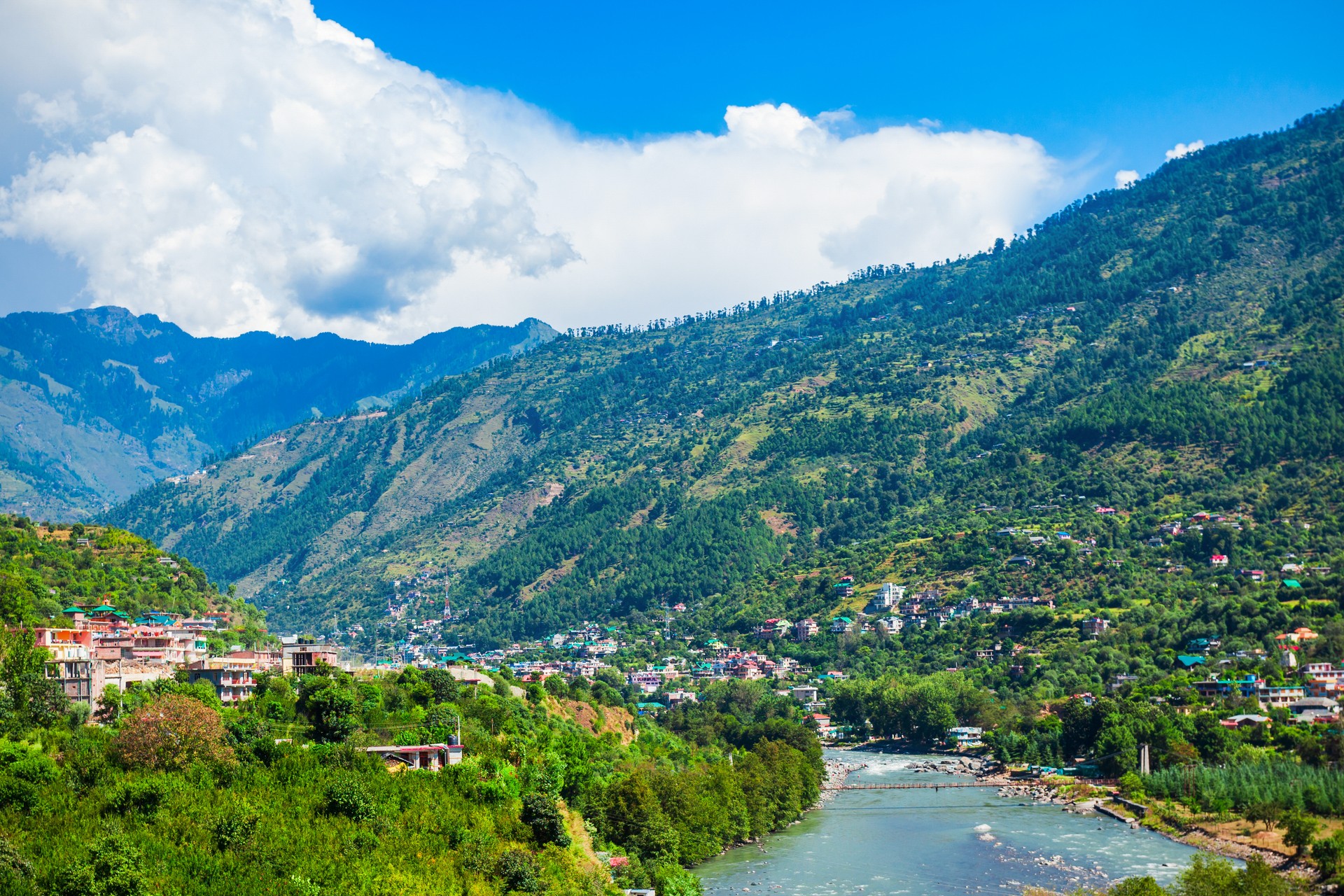 Beas river near Kullu town, India